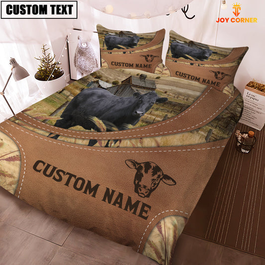 Uni Custom Name Black Angus On Farm Bedding Set