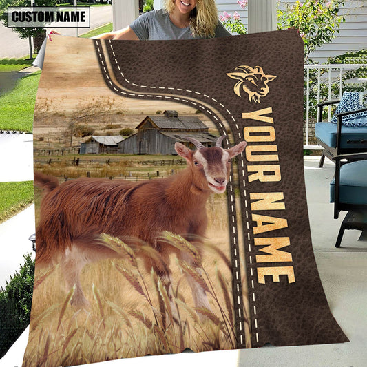 Uni Personalized Name Goat Leather Pattern Blanket