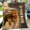 Uni Personalized Name Highland Leather Pattern Blanket