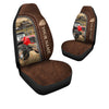 Uni Red Tractor Personalized Name Leather Pattern Car Seat Covers Universal Fit (2Pcs)