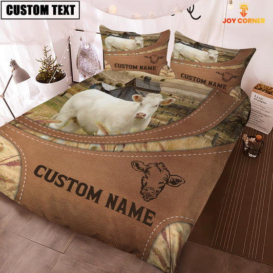 Uni Custom Name Charolais No Horn On Farm Bedding Set