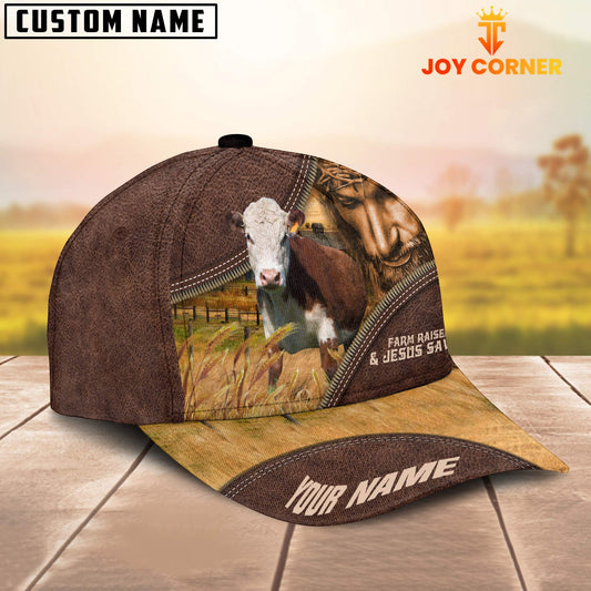 Uni Hereford Farm & Jesus Customized Name Cap