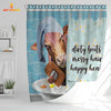 Uni Beefmaster Dirty Boots, Messy Hair, Happy Heart  3D Shower Curtain