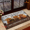 Uni Highland Custom Name - Live Like Someone Left The Gate Open Doormat