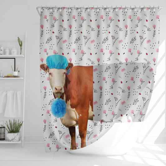 Uni Hereford Flower 3D Shower Curtain