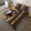 Uni Shorthorn Custom Text Leather Pattern Bedding Set