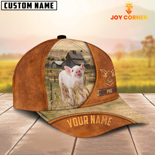 Uni Custom Name Pig Leather Pattern Cap