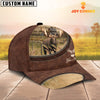 Uni Moose On The Farm Customized Name Leather Pattern Cap