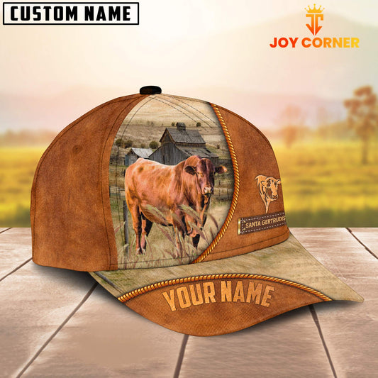 Uni Custom Name Santa Gertrudis Leather Pattern Cap