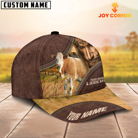 Uni Simmental Farm & Jesus Customized Name Cap