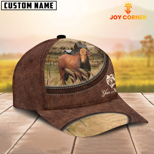 Uni Droughtmaster On The Farm Customized Name Leather Pattern Cap