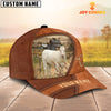 Uni Charolais No Horn Customized Name Brown Leather Pattern Cap