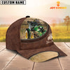 Uni Tractor On The Farm Customized Name Leather Pattern Cap