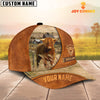 Uni Custom Name Highland Cattle Leather Pattern Cap TT1