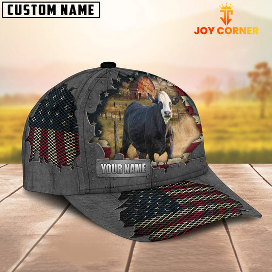 Uni Black Baldy Customized Name US Flag Net Cap