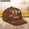 Uni Texas Longhorn Cattle Zipper Pattern Customized Name Cap