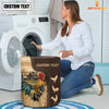 Uni Chicken Custom Name Leather Pattern Laundry Basket