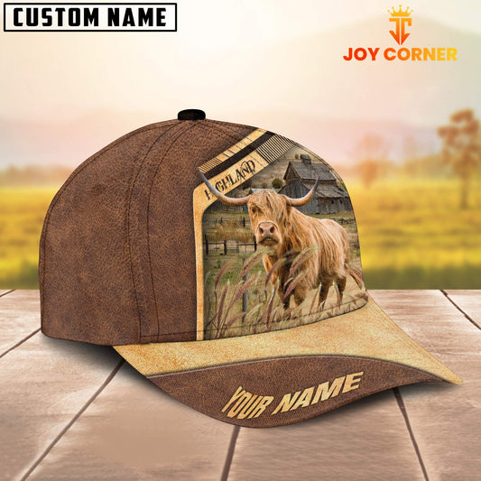 Uni Highland Cattle Customized Name Brown Farm Cap