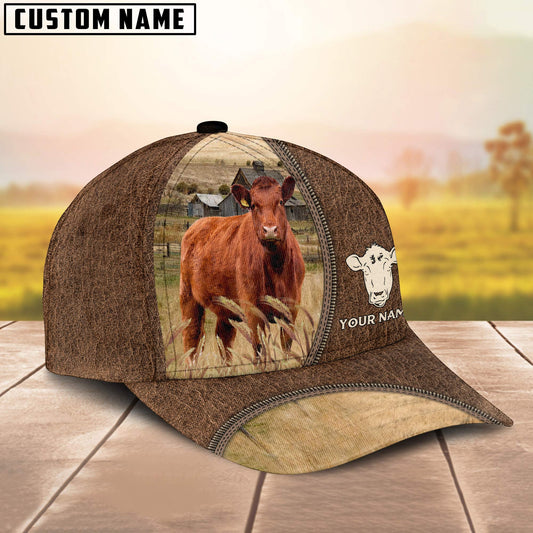 Uni Red Angus Farming Personalized Name Cap