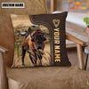 Uni Bison Custom Name Leather Pattern Pillow Case