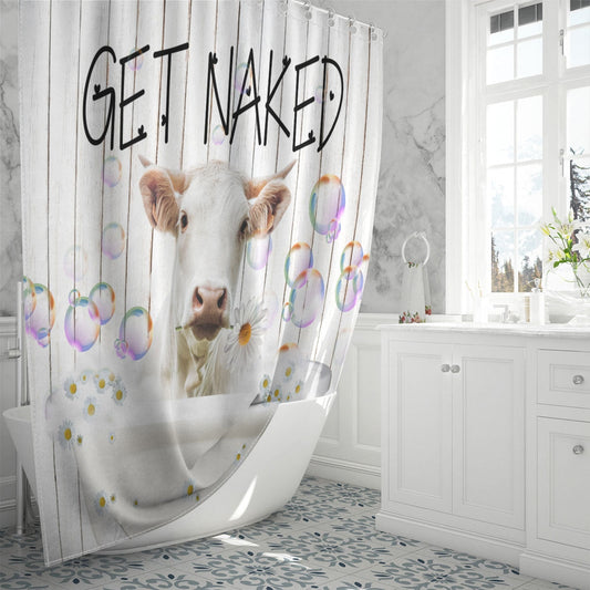 Uni Charolais Get Naked Daisy Shower Curtain