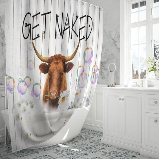 Uni Salers Get Naked Daisy Shower Curtain