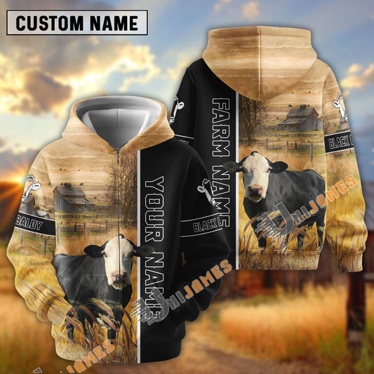 UniJames Half Black & Farm Black Baldy Cattle Personalized Hoodie