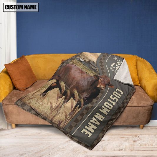 Uni Personalized Name Beefmaster A Good Day Blanket