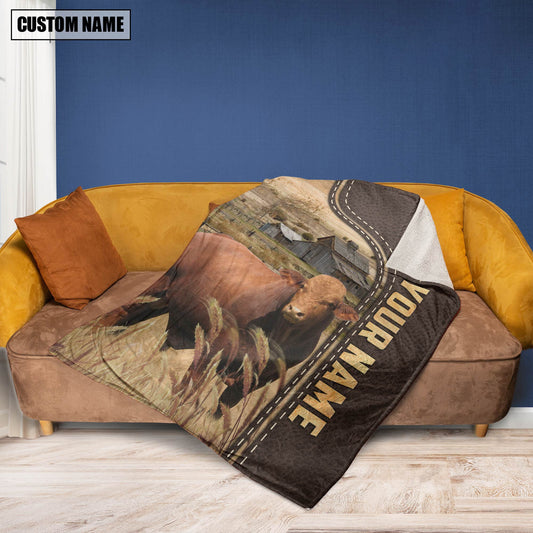 Uni Personalized Name Droughtmaster Leather Pattern Blanket