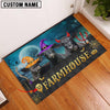 Uni Black Angus Farmhouse Halloween Custom Name Doormat