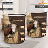 Uni Hereford Custom Name Leather Pattern Laundry Basket