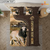 Uni Brahman Custom Text Leather Pattern Bedding Set