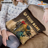 Uni Chicken Custom Name Leather Pattern Pillow Case