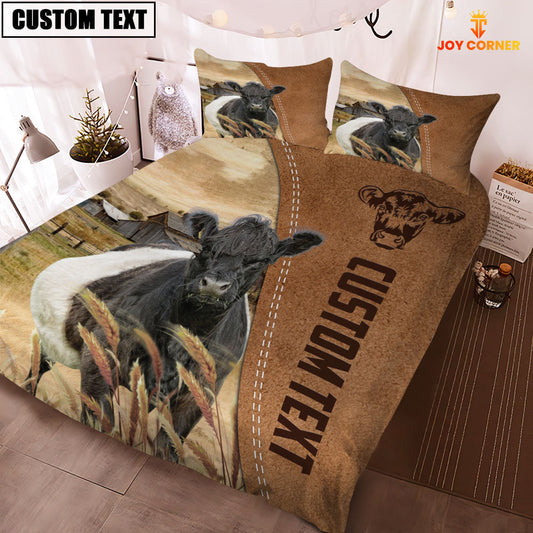 Uni Custom Name Belted Galloway Cattle Brown Bedding Set