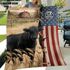 Uni Personalized Name Black Angus Flag Vintage Blanket