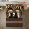 Uni Black Hereford In Heart Custom Name Bedding Set