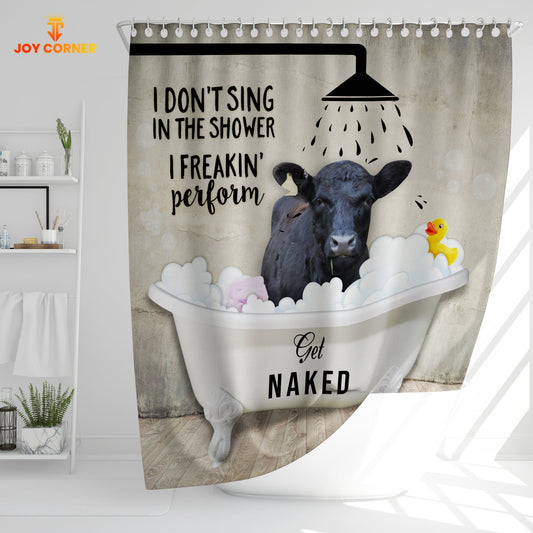 Uni Black Angus I Don't Sing In The Shower 3D Shower Curtain