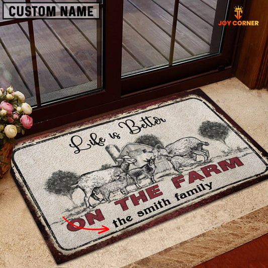 Uni Goat Life is Better Custom Name Doormat