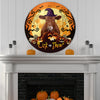 uni Halloween Red Angus Cattle All Printed 3D Round Wooden Sign