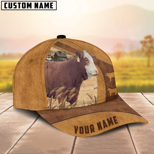 Uni Simmental On The Farm Custom Name Retro Cap