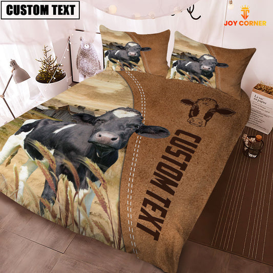 Uni Custom Name Holstein Cattle Brown Bedding Set