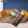 Uni Personalized Name Charolais Bull Leather Pattern Blanket