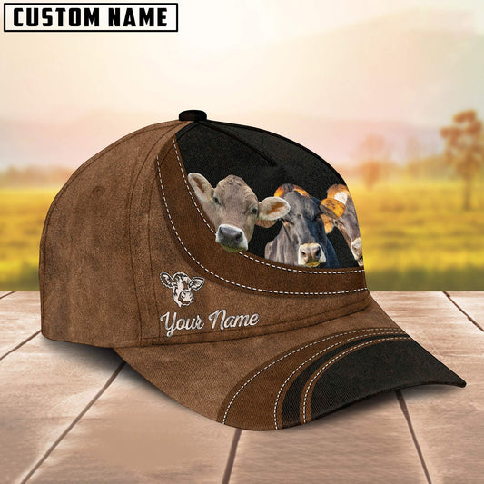 Uni Brown Swiss Happiness Customized Name Cap
