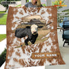 Uni Custom Name Black Baldy Cow Hair Pattern Blanket