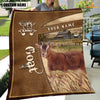 Uni Personalized Name Goat Farm Leather Brown Blanket