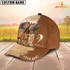 Uni Horse Custom Name Brown Leather Pattern Cap