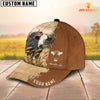 Uni Black Baldy Custom Name Brown Leather Pattern Cap