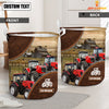 Uni Red Tractor Custom Name Laundry Basket