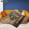 Uni Personalized Name Chicken Leather Pattern Blanket