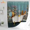 Uni Highland Cattle Taking Shower Under The Sea 3D Shower Curtain